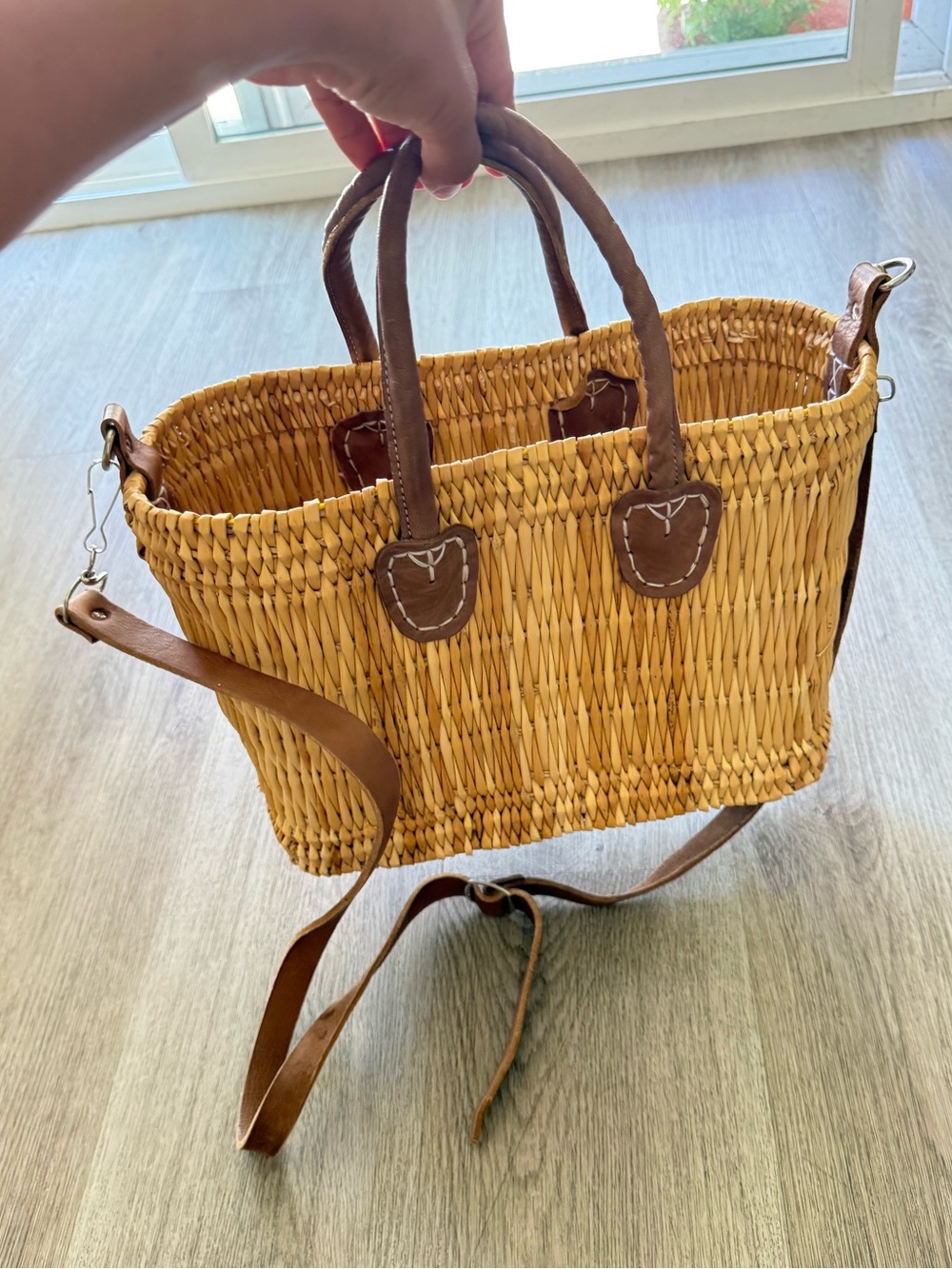 monday swimwear lake como tan brown small straw woven purse tote beach bag